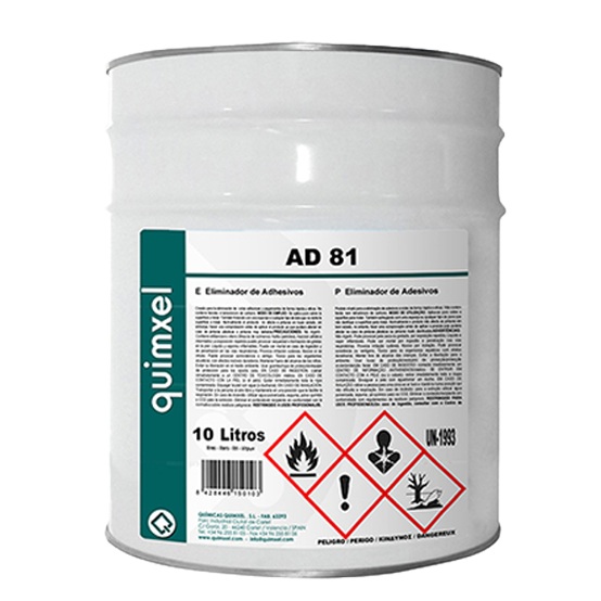 AD 81. Eliminador de adhesivos. Cubo 10 L